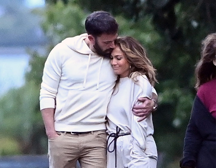 Jennifer Lopez and Ben Affleck hug