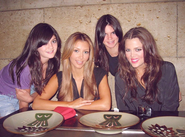 Kim Kardashian with Khloe Kylie Kendall Benihanas 2009