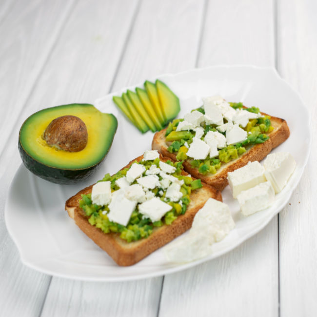 avocado toast with feta