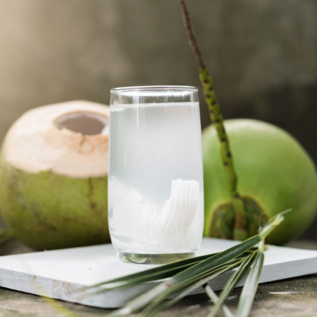 glass of coconut water