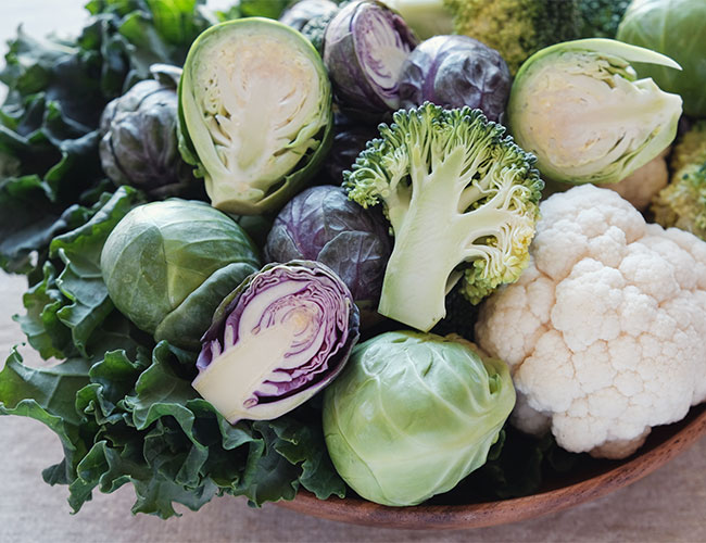 various cruciferous vegetables