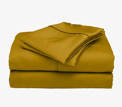 Vibrant Ettitude saffron sheet set for cheerful bedding.