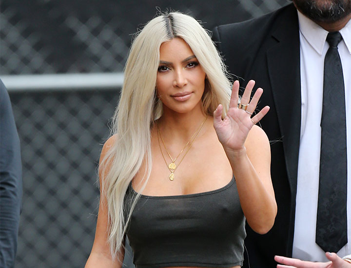 Kim Kardashian long blonde hair