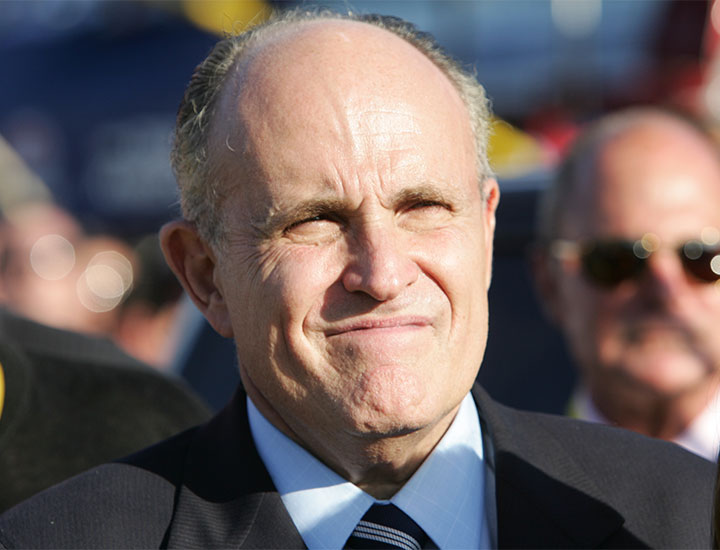 Rudy Giuliani squinting