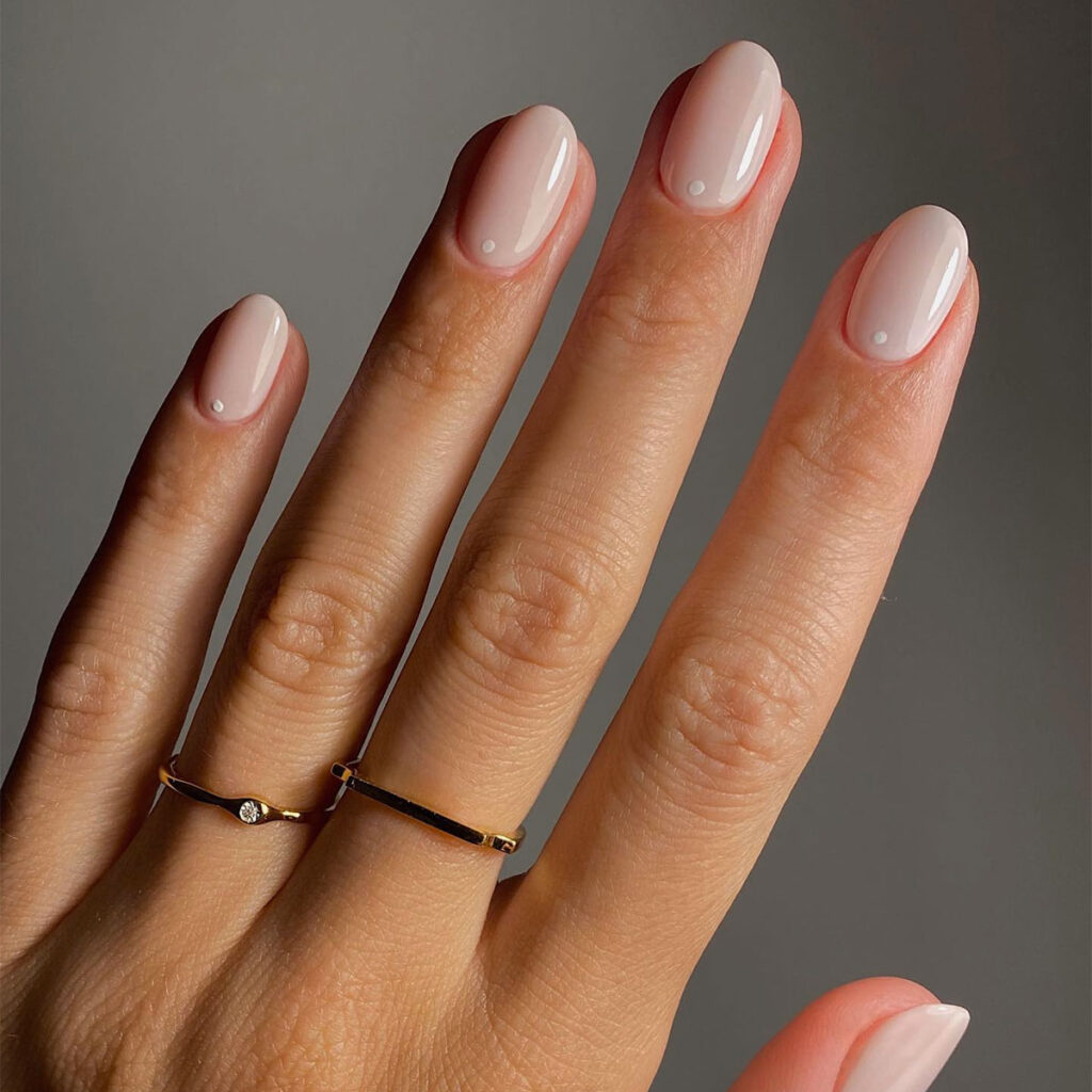 milk pink nails