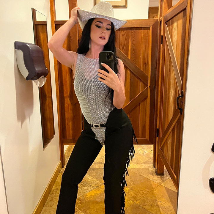 Katy Perry cowgirl Instagram mirror selfie
