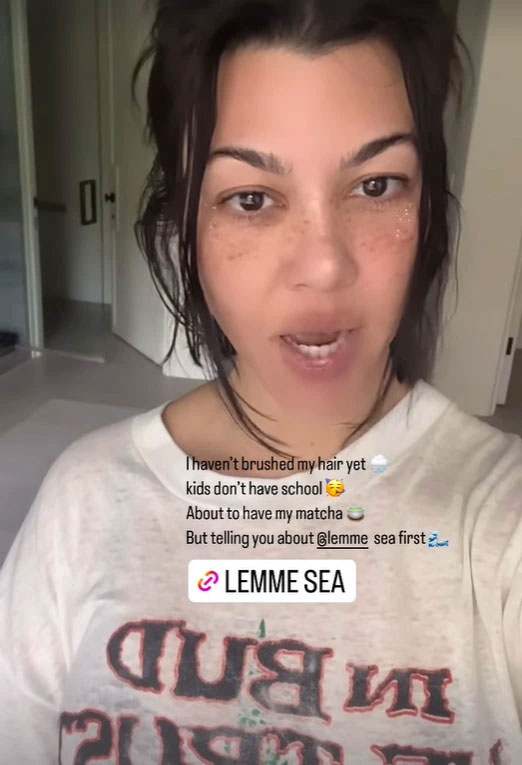 Kourtney Kardashian no makeup Instagram Story
