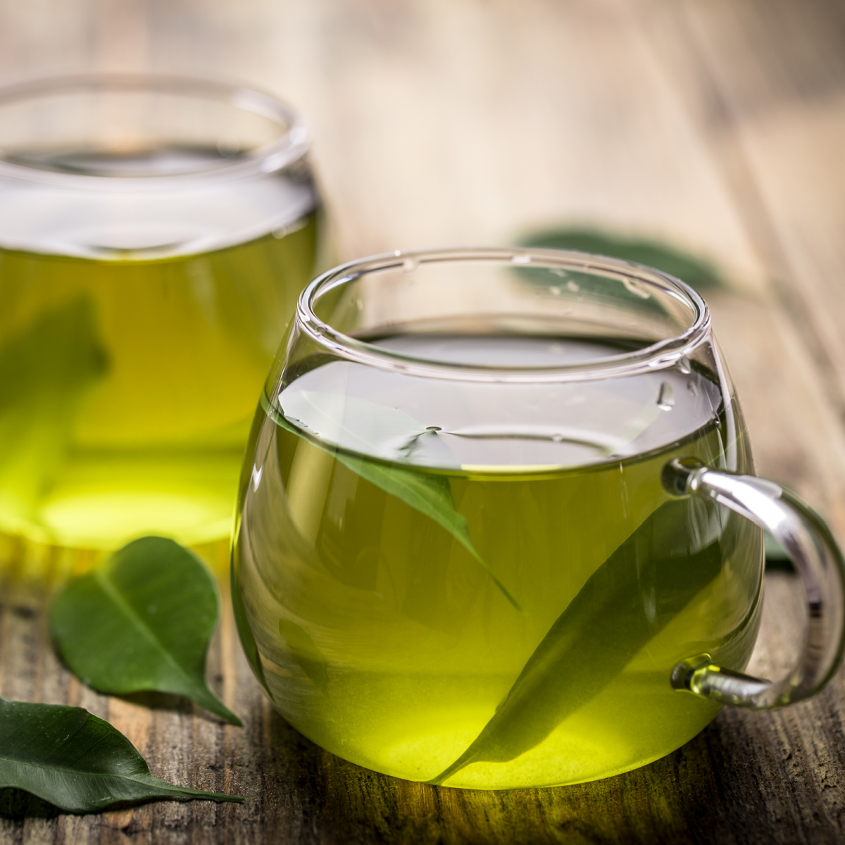 Green tea on a table.