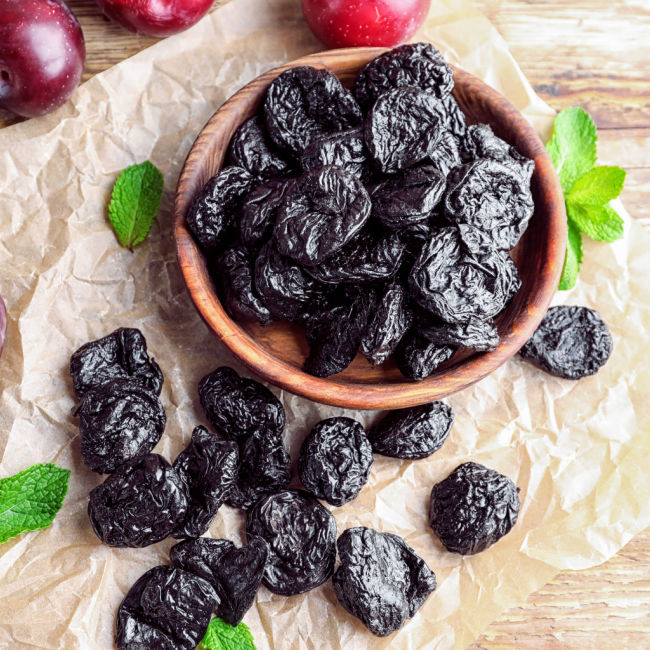 prunes in bowl and spilling out