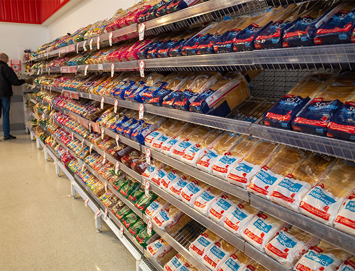 Bread aisle of the grocery store