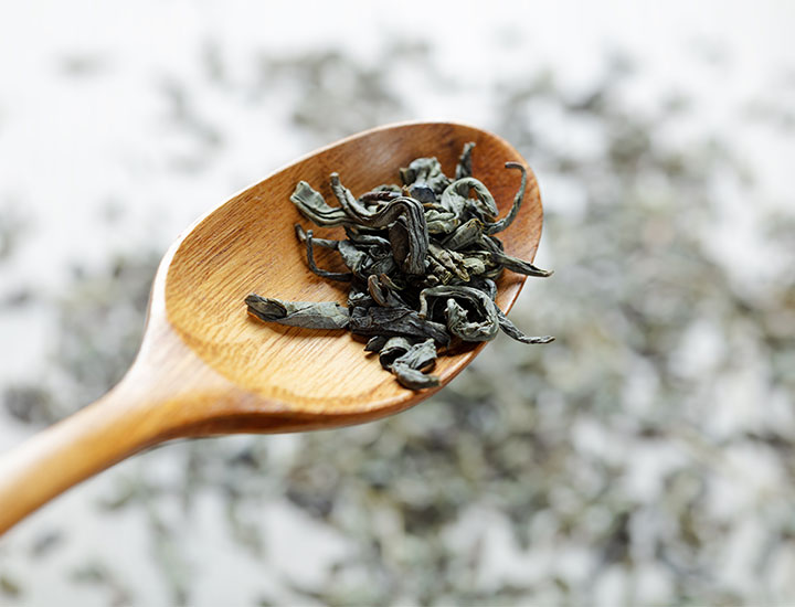 Dried green tea.