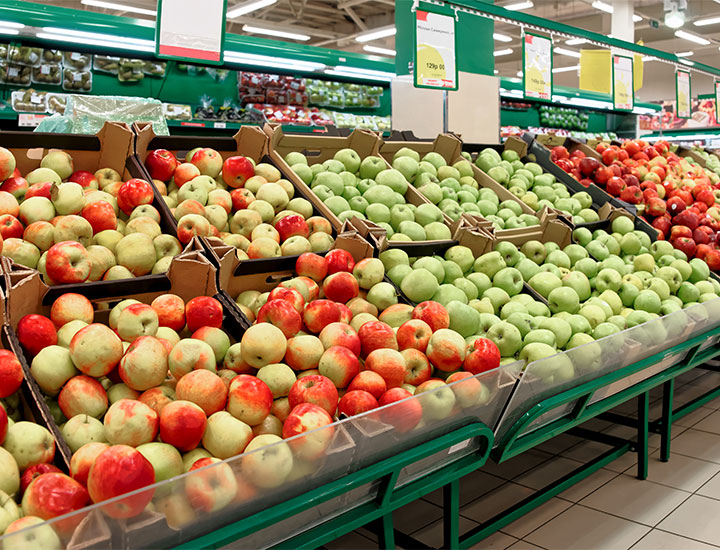 Apples in store.