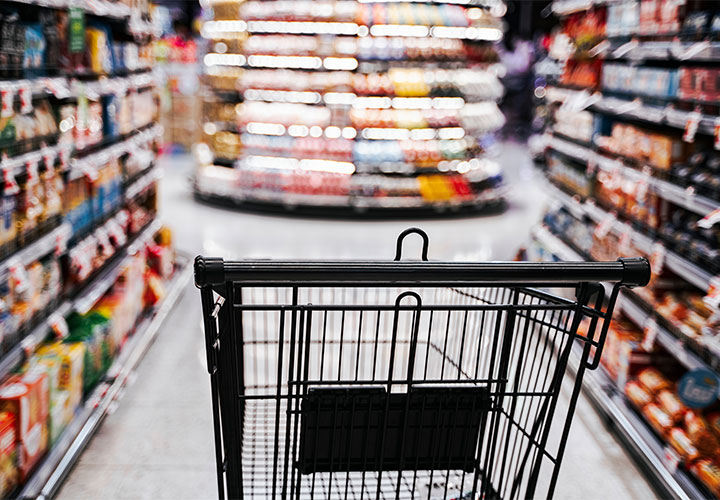 Grocery store cart.