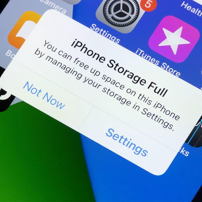 "iPhone storage full notification"