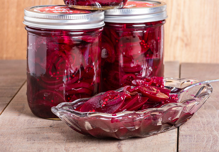 Pickled beets.