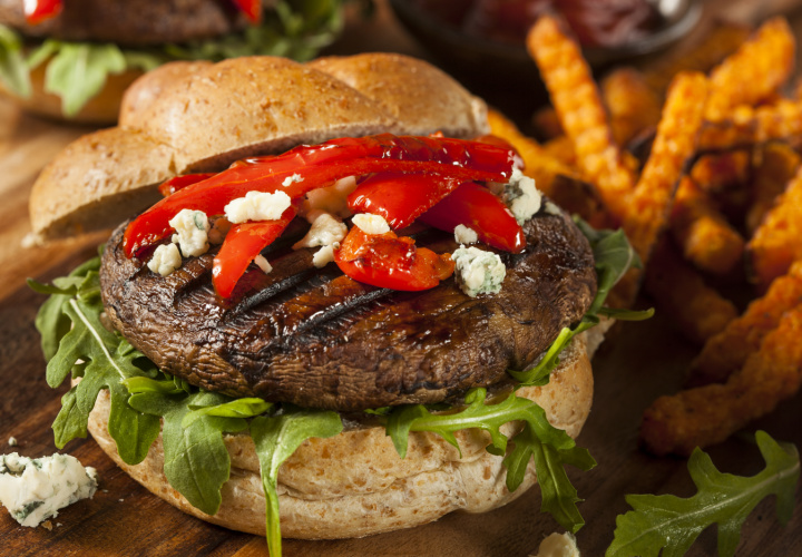 Portobello mushroom burger.