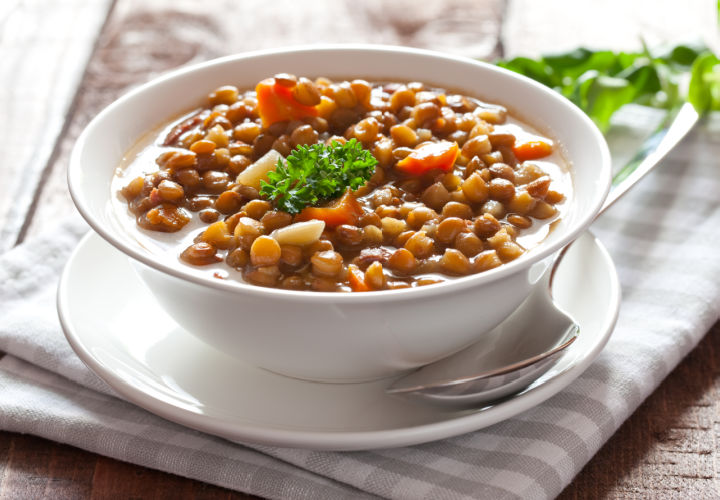 Lentil and vegetable stew.