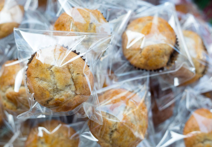 Packaged muffins.