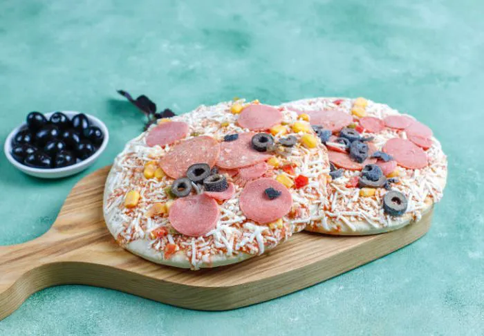 Frozen pizza wrapper.