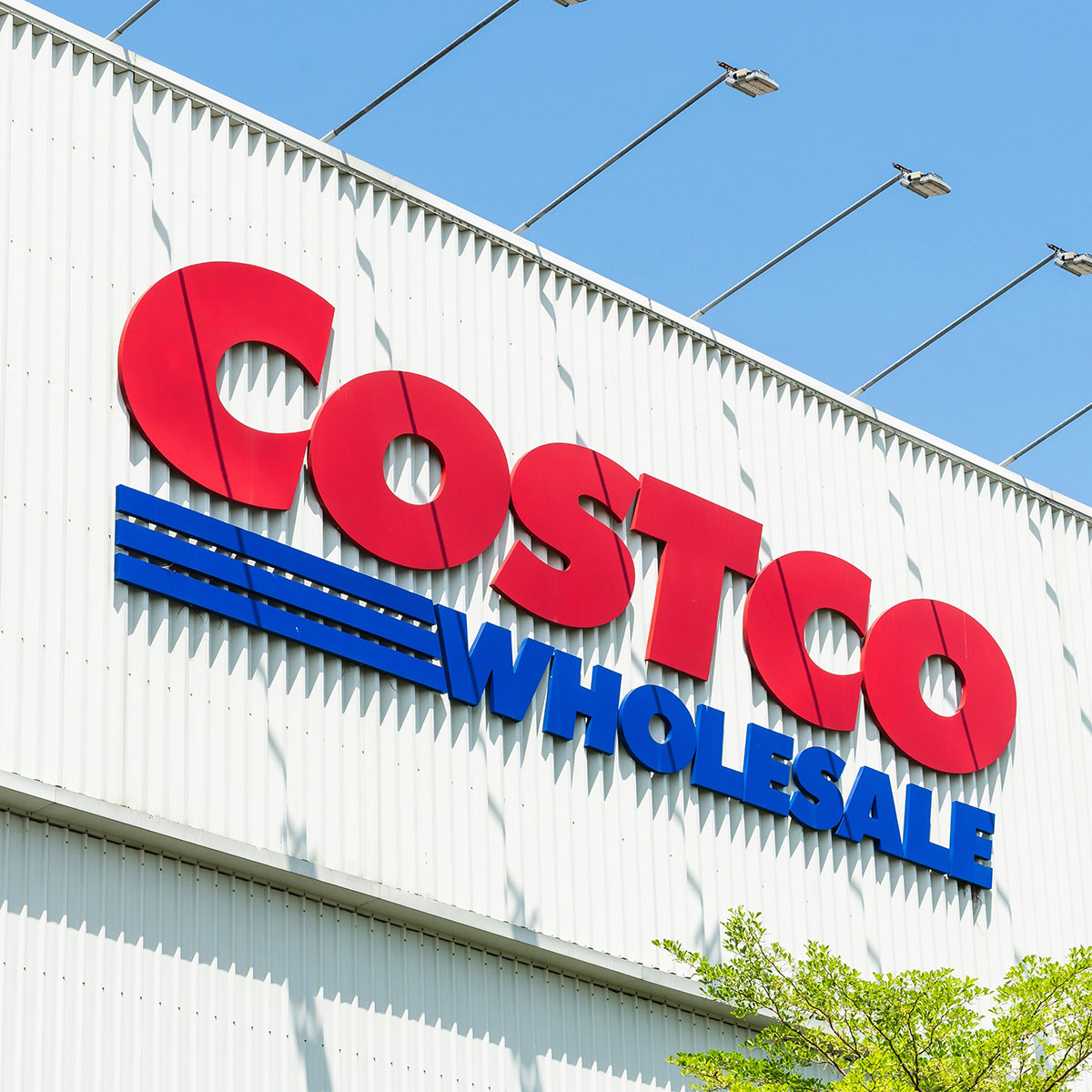 costco sign outdoors department store facade