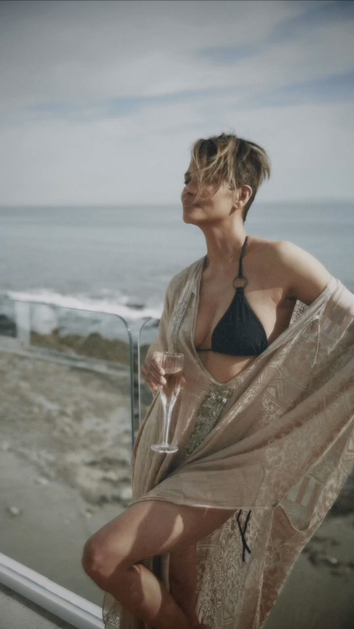 Halle Berry bikini beach Instagram video