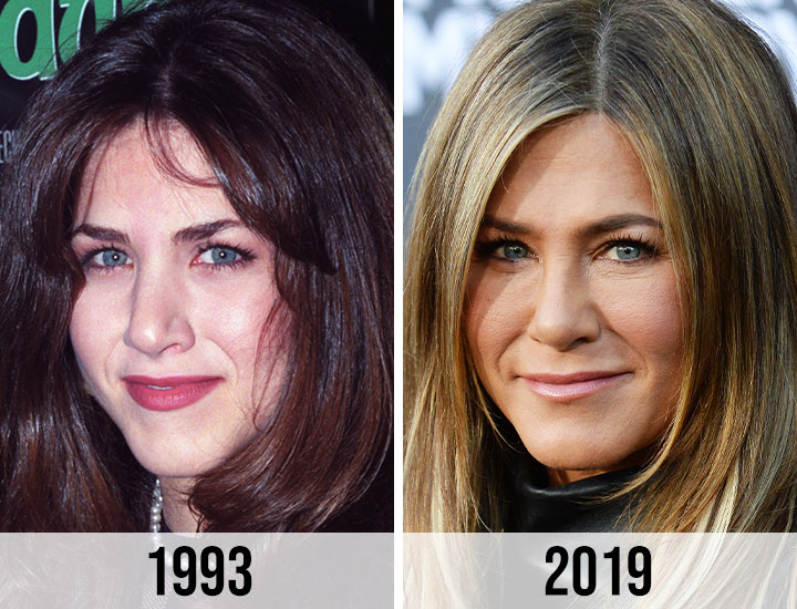 Jennifer Aniston before and after 1993 to 2019