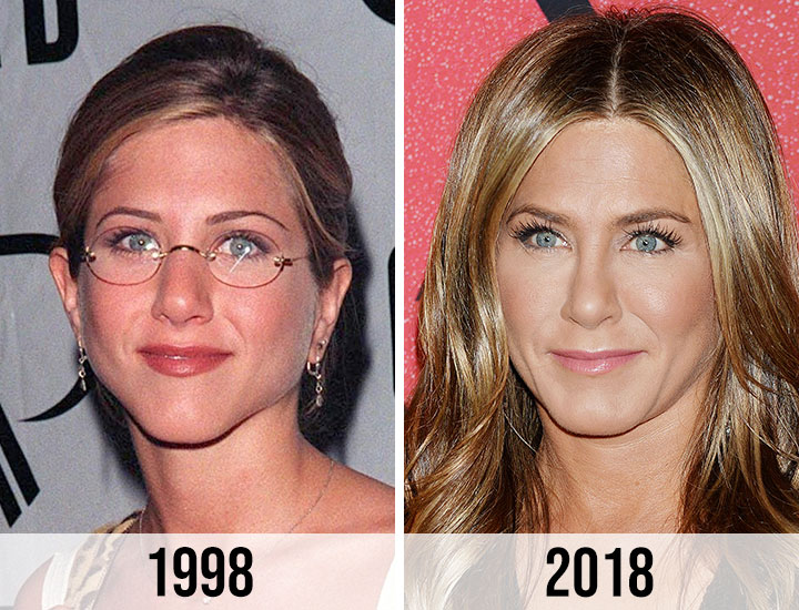 Jennifer Aniston before and after 1998 to 2018