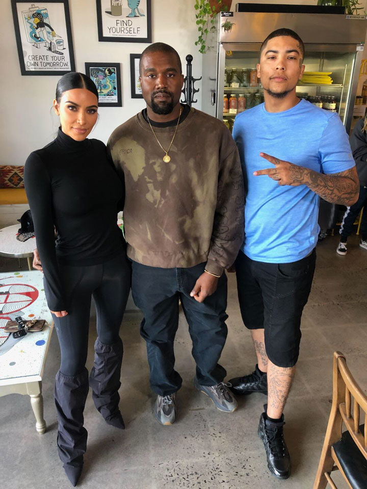 Kim Kardashian and Kanye West with Paul Algarin