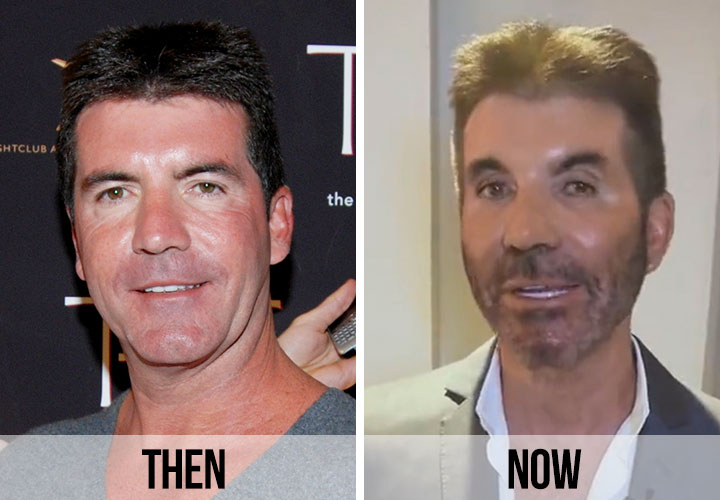 Simon Cowell then and now