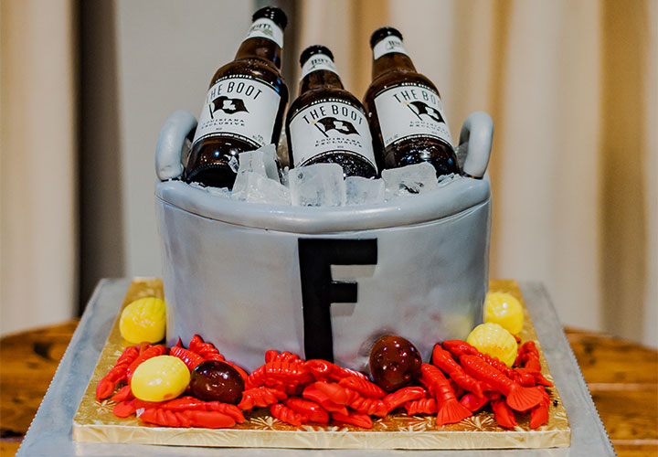 Beer-themed groom's cake
