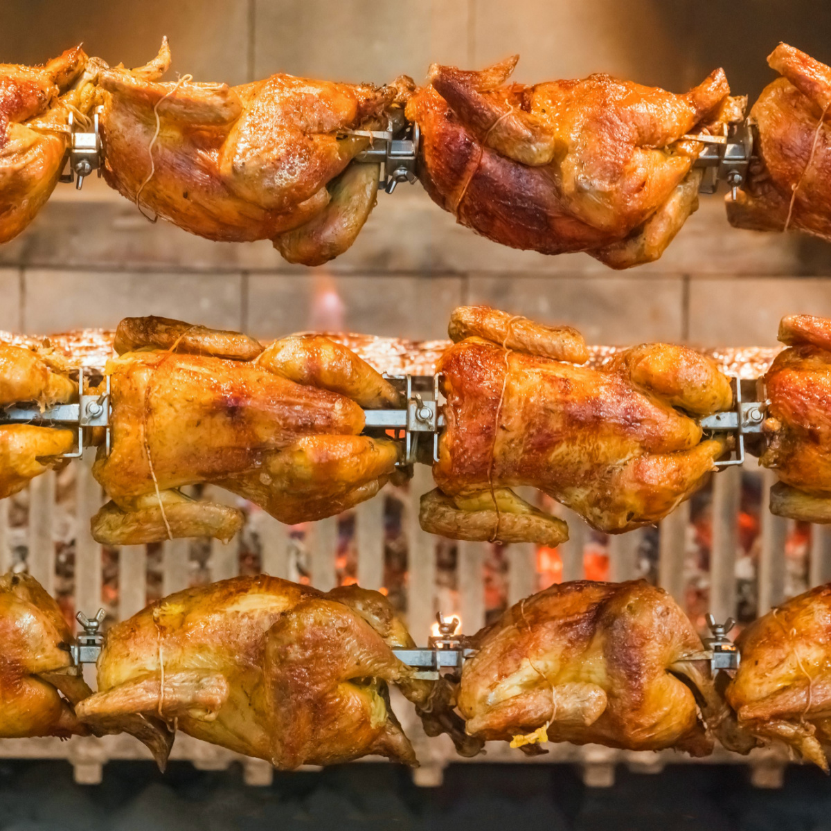 rotisserie chicken cooking restaurant kitchen