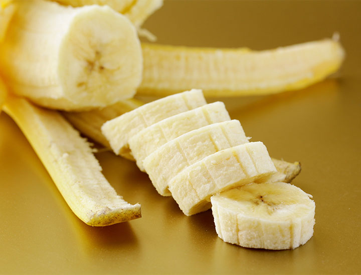 Sliced bananas.
