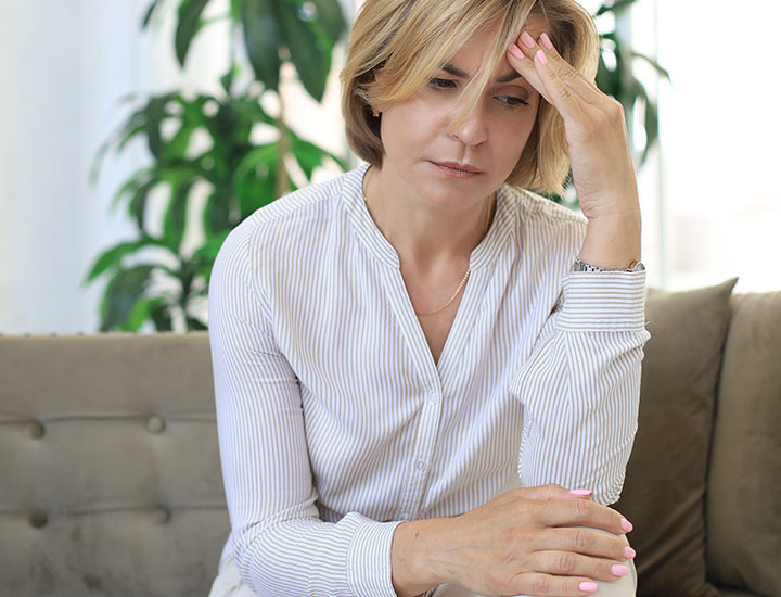 Woman with brain fog.