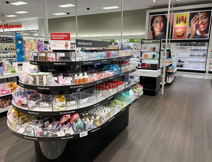 Beauty section inside of a Target store