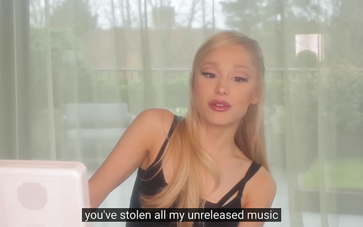 Ariana Grande screenshot R.E.M Beauty makeup video