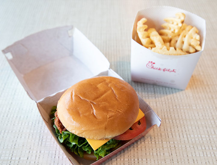 Chick-fil-A burger and fries
