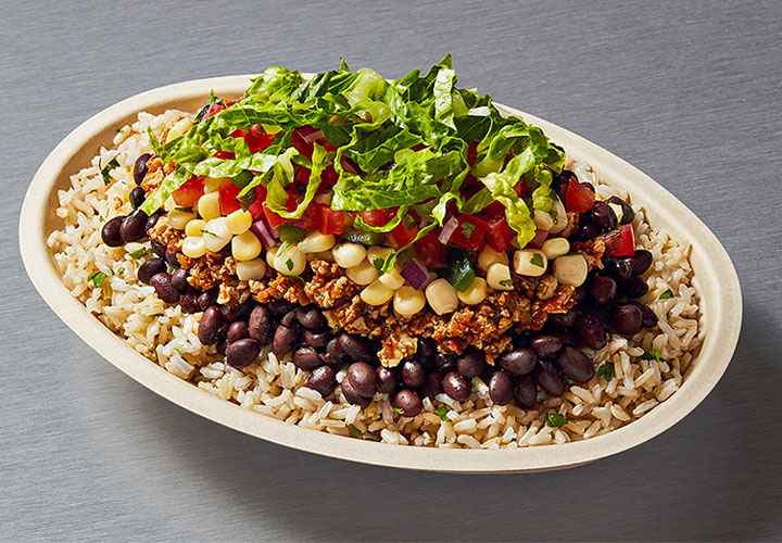 Chipotle sofritas bowl with brown rice.