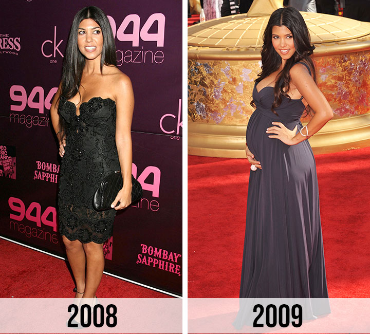 Kourtney Kardashian 2008 vs 2009