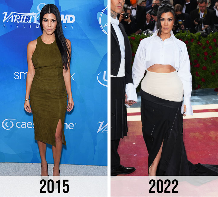Kourtney Kardashian body transformation 2015 vs 2022