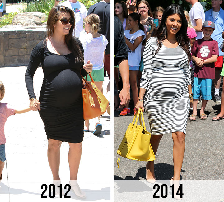 Kourtney Kardashian pregnant 2012 and 2014