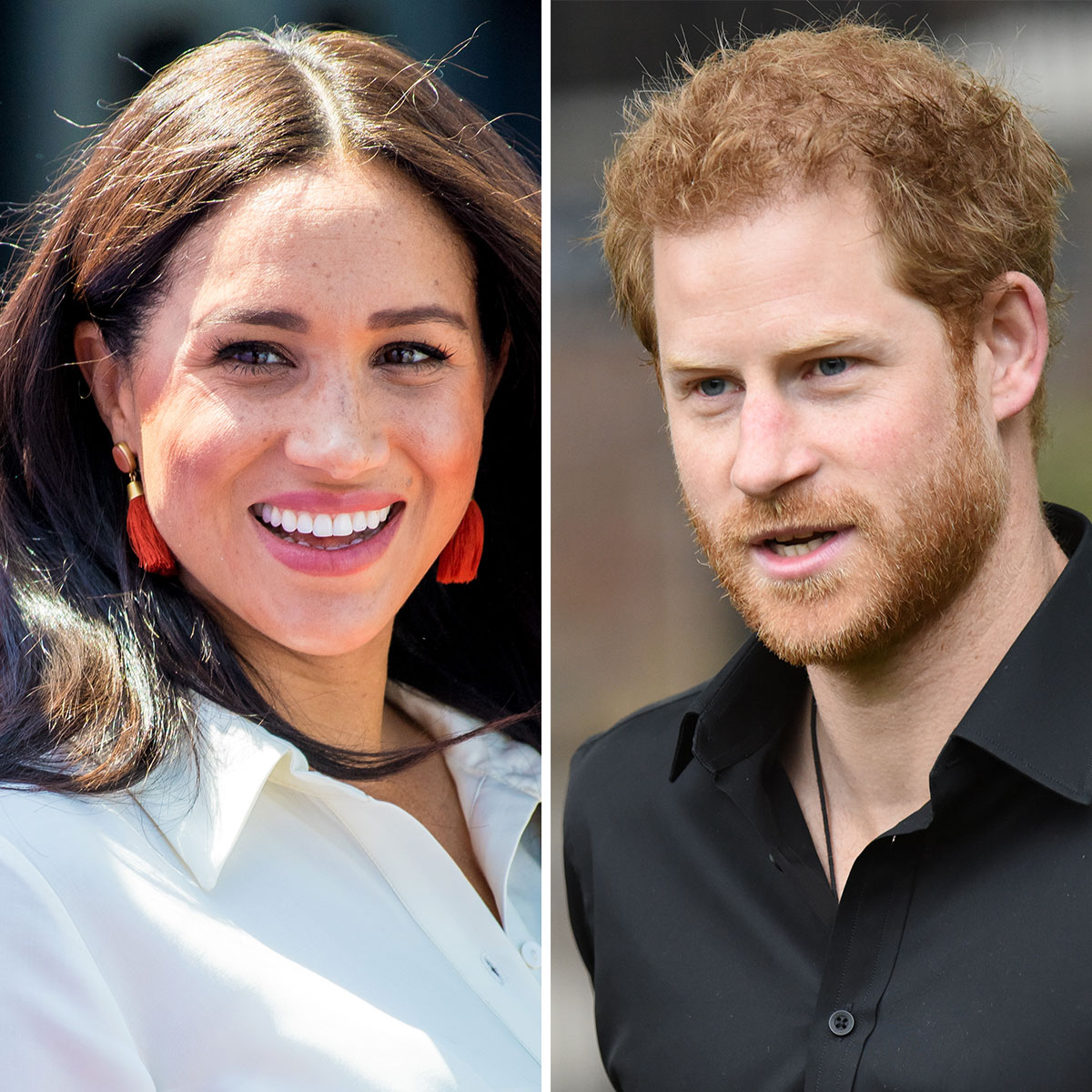 meghan markle white shirt prince harry black collared shirt diptych side-by-side