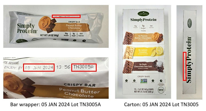 Simply Protein Peanut Butter Chocolate Crispy Bar recall