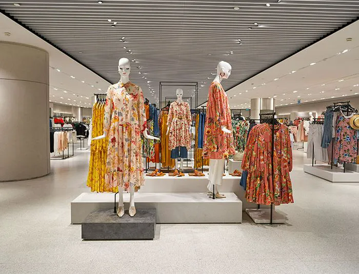 Stylish Zara store interior showcasing trendy fashion collections