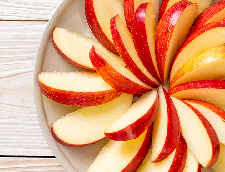 Sliced apples on a plate