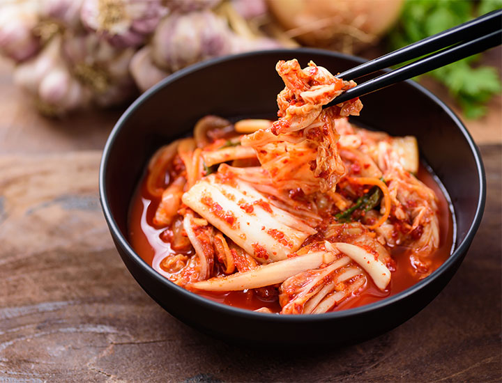 A bowl of kimchi