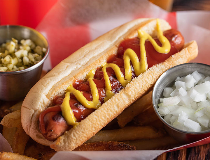 Hot dog on a plate