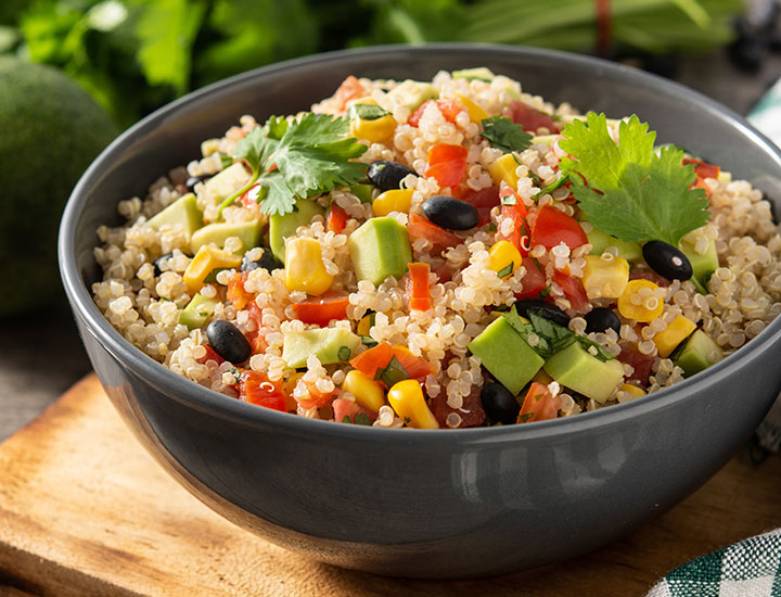 Mexican quinoa salad in a bowl