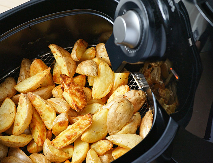 Potatoes in an air fryer