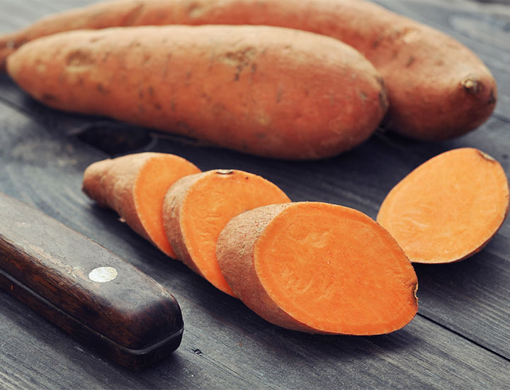 Slices of sweet potato