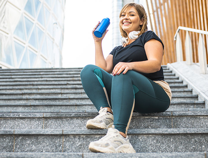 Woman relaxing after a workout